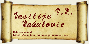 Vasilije Makulović vizit kartica